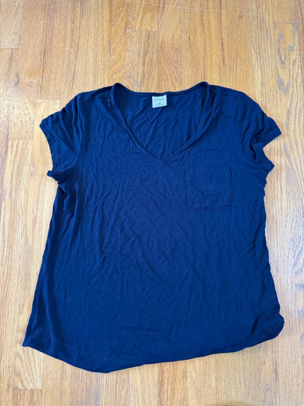 Soma Deep Blue V-Neck Pocket Tee